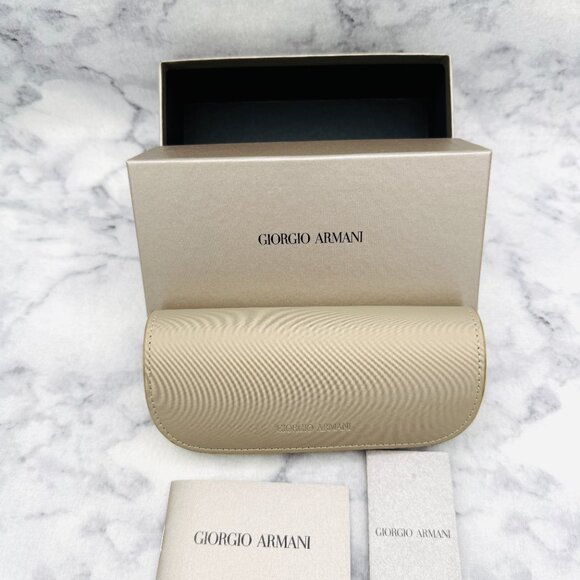 Giorgio Armani Sunglasses Case, Silver Hard Clamshell, Boxed, Authentic Card main image 5